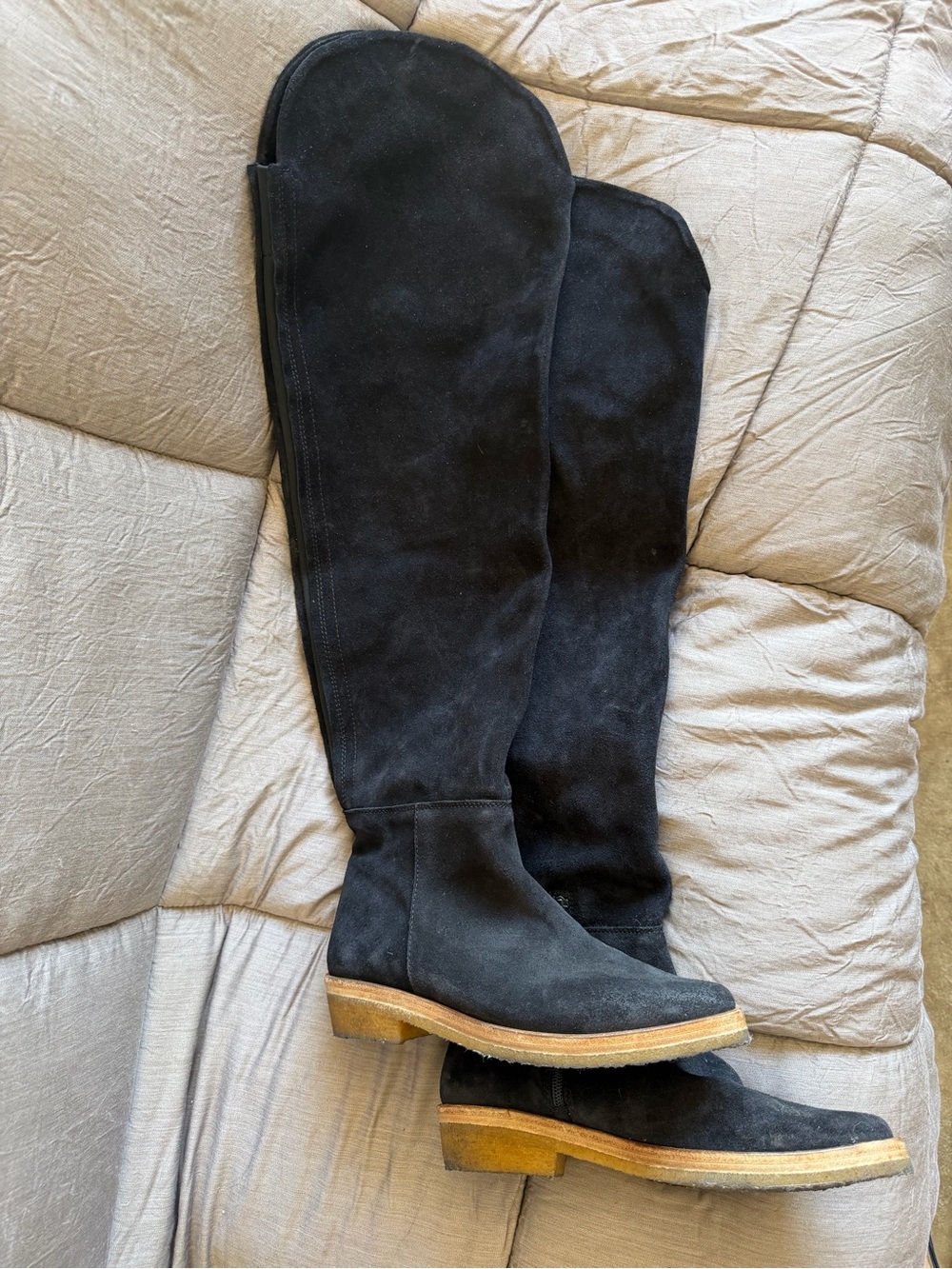 Free People Banks Over the Knee Black Suede Boots - Picture 6 of 7
